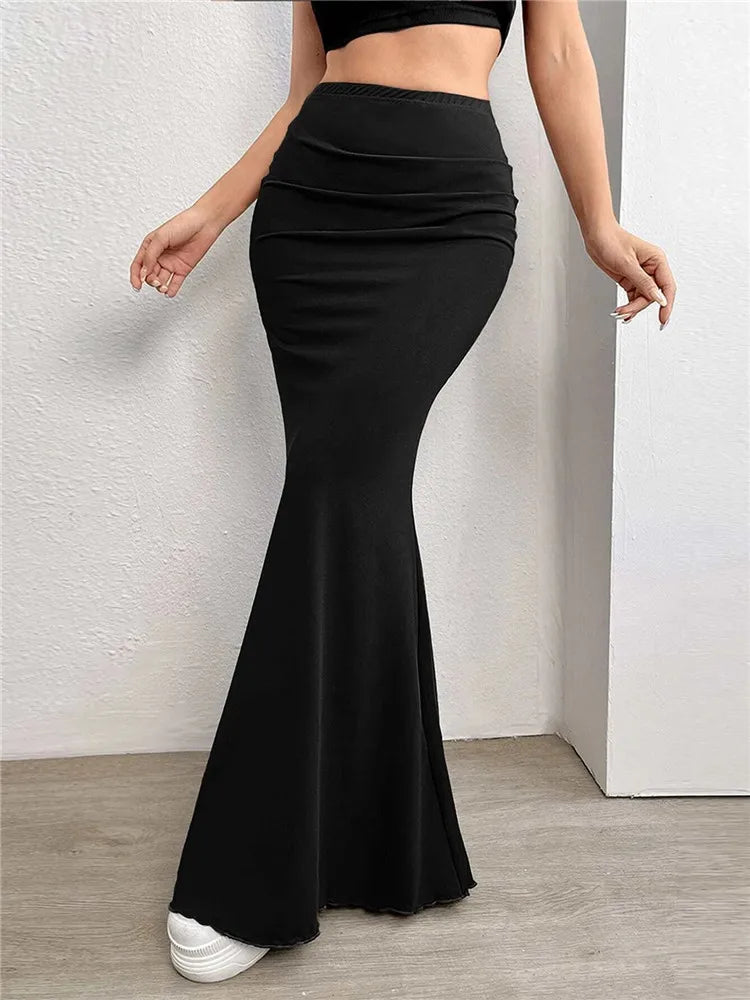 Bodycon Ruched Long Skirt